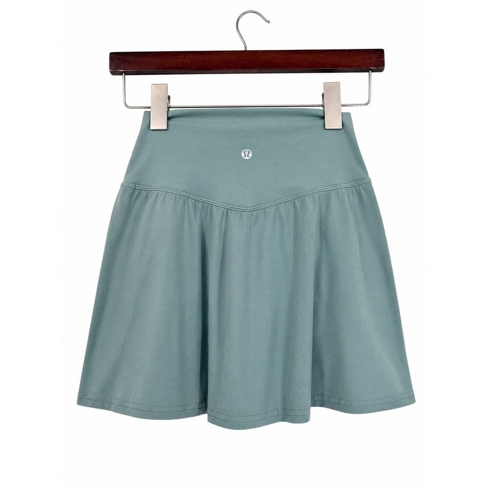 Lululemon Ivivva Girls 14 Tennis Skort Sage Pickleball Golf Teen Y2K Shorts Logo